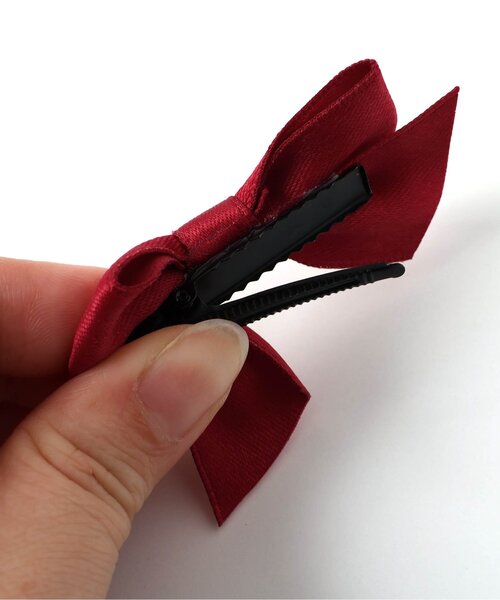apres les cours(アプレレクール)の「リボンヘアクリップ2個セット(バレッタ/ヘアクリップ・キッズ・レッド・FREE)」の8枚目の写真