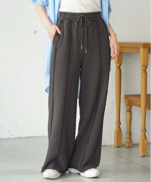 tiptop（ティップトップ）の「【ZOZO限定Sサイズあり】リメイク加工スウェットパンツ（スウェットパンツ・レディース・ブラック/グレー/ライトグレー/ブラック系その他/ブラウン・M/S）」の2枚目の写真