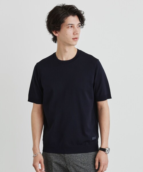 TAKEO KIKUCHI(タケオキクチ)の「テーラードニット プルオーバー(Tシャツ/カットソー・メンズ・ブルー/ブラウン系その他/ライトグレー/ネイビー・02/03/04)」の4枚目の写真