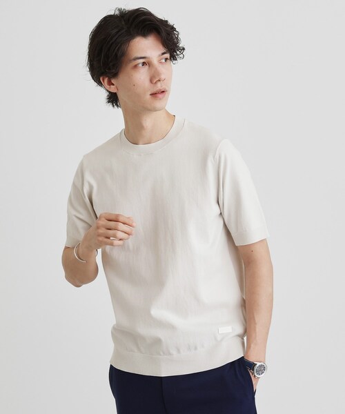 TAKEO KIKUCHI(タケオキクチ)の「テーラードニット プルオーバー(Tシャツ/カットソー・メンズ・ブルー/ブラウン系その他/ライトグレー/ネイビー・02/03/04)」の2枚目の写真