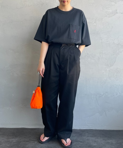 Gramicci（グラミチ）の「[GRAMICCI/グラミチ] ワンポイント刺繍ロゴ ショートスリーブポケットTシャツ（Tシャツ/カットソー・レディース・ホワイト/ブラック・M/L/XL）」の5枚目の写真