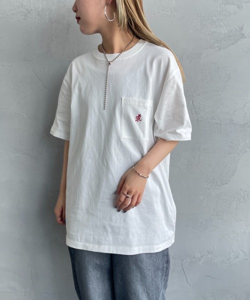 Gramicci（グラミチ）の「[GRAMICCI/グラミチ] ワンポイント刺繍ロゴ ショートスリーブポケットTシャツ（Tシャツ/カットソー・レディース・ホワイト/ブラック・M/L/XL）」の11枚目の写真