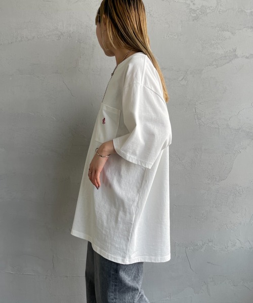 Gramicci（グラミチ）の「[GRAMICCI/グラミチ] ワンポイント刺繍ロゴ ショートスリーブポケットTシャツ（Tシャツ/カットソー・レディース・ホワイト/ブラック・M/L/XL）」の18枚目の写真