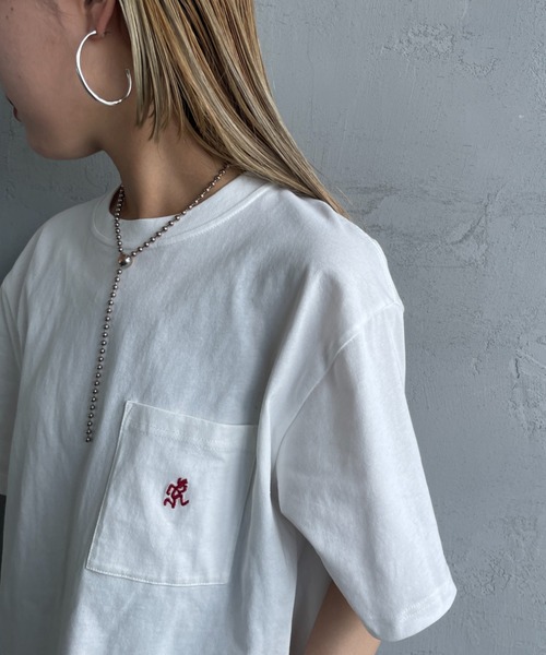 tシャツ 「GRAMICCI/グラミチ」 ワンポイント刺繍ロゴ ショートスリーブポケットTシャツ レディース メンズ GRAMICCI/グラミチ] ワンポイント刺繍ロゴ ショートスリーブ