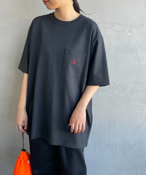 tシャツ 「GRAMICCI/グラミチ」 ワンポイント刺繍ロゴ ショートスリーブポケットTシャツ レディース メンズ GRAMICCI/グラミチ] ワンポイント刺繍ロゴ ショートスリーブ