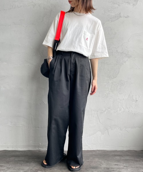 Gramicci（グラミチ）の「[GRAMICCI/グラミチ] ワンポイント刺繍ロゴ ショートスリーブポケットTシャツ（Tシャツ/カットソー・レディース・ホワイト/ブラック・M/L/XL）」の4枚目の写真