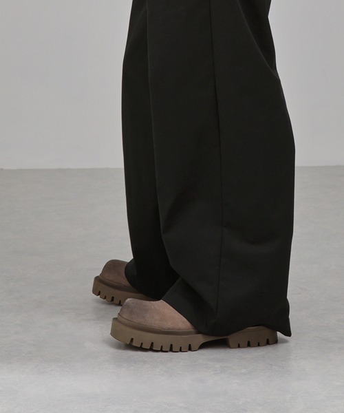 EMMA CLOTHES（エマクローズ）の「TCディープタックストレートワイドパンツ（チノパンツ・メンズ・カーキ/ブラック/ベージュ・S/L/M）」の9枚目の写真