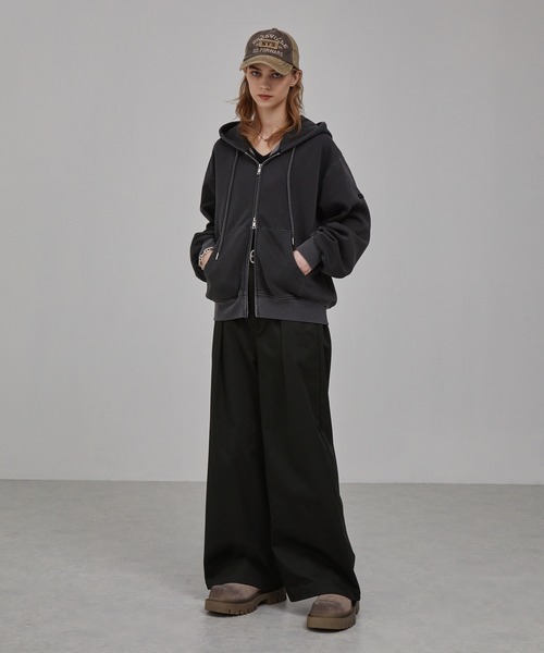 EMMA CLOTHES（エマクローズ）の「TCディープタックストレートワイドパンツ（チノパンツ・メンズ・カーキ/ブラック/ベージュ・S/L/M）」の17枚目の写真