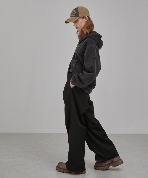 EMMA CLOTHES（エマクローズ）の「TCディープタックストレートワイドパンツ（チノパンツ・メンズ・カーキ/ブラック/ベージュ・S/L/M）」の18枚目の写真