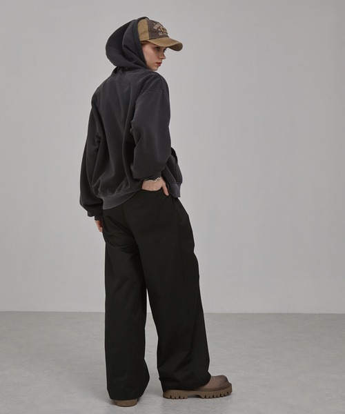 EMMA CLOTHES（エマクローズ）の「TCディープタックストレートワイドパンツ（チノパンツ・メンズ・カーキ/ブラック/ベージュ・S/L/M）」の19枚目の写真