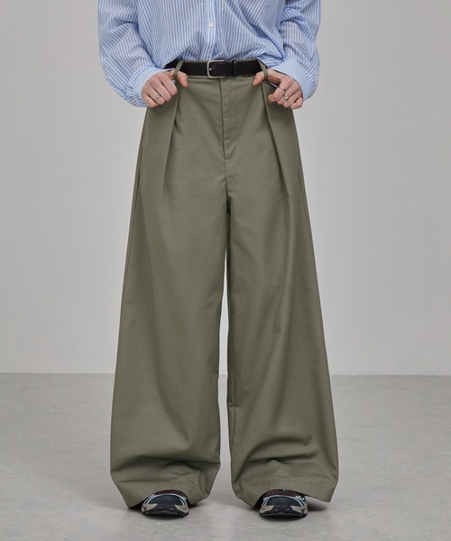 TCディープタックストレートワイドパンツ（チノパンツ）｜EMMA