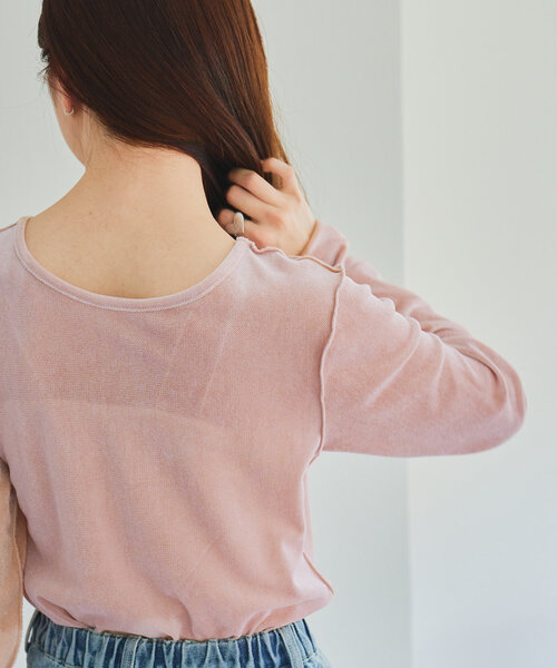 Kastane（カスタネ）の「リボン開きチュールTEE（Tシャツ/カットソー・レディース・ピンク/アイボリー/カーキ/ホワイト/サックスブルー/ブルー・FREE）」の13枚目の写真