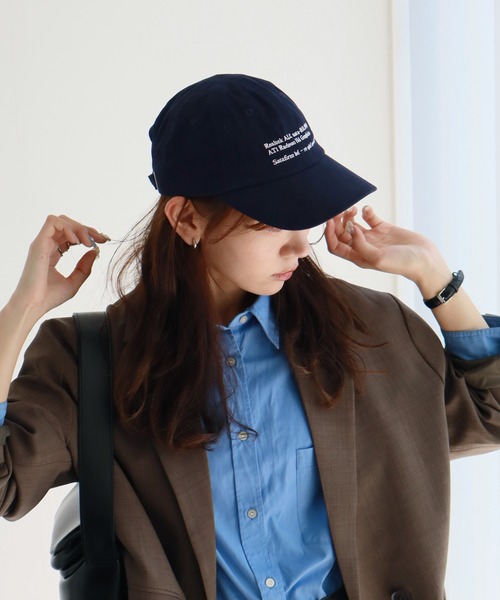 GML ネイビー ロゴ刺繍 キャップ GML ネイビー ロゴ刺繍 キャップ 刺繍ロゴダメージキャップ