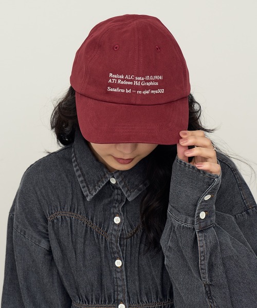 ブラウン刺繍ロゴキャップ レースレディース Lace Ladies 配色 ロゴ 刺繍 ベースボール