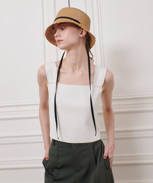 ルルウィルビー　ショルダーリボンミニタンクプルオーバー LOULOU WILLOUGHBY】ショルダーリボンミニタンクプルオーバー