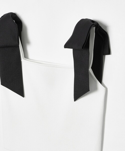 ルルウィルビー　ショルダーリボンミニタンクプルオーバー LOULOU WILLOUGHBY】ショルダーリボンミニタンクプルオーバー