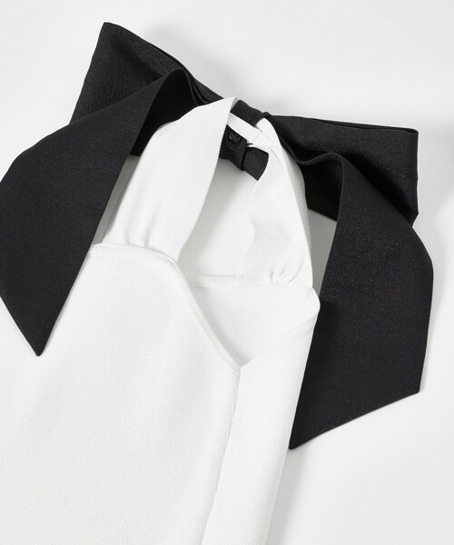 LOULOU WILLOUGHBY】ショルダーリボンミニタンクプルオーバー（ニット