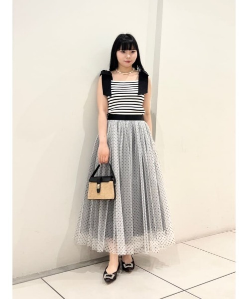 LOULOU WILLOUGHBY】ショルダーリボンミニタンクプルオーバー