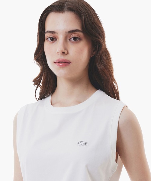 LACOSTE(ラコステ)の「ノースリーブTシャツ(Tシャツ/カットソー・レディース・ブラック/ホワイト/グレイッシュブルー・36/38/40/34)」の5枚目の写真