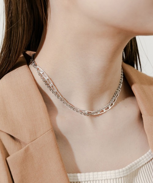 SMELLY(スメリー)の「チェーンレイヤードマンテルネックレス(ネックレス・レディース・シルバー・-)」の2枚目の写真