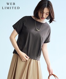 【WEB限定カラーあり・洗える】コットンスムース フレンチスリーブ カットソー