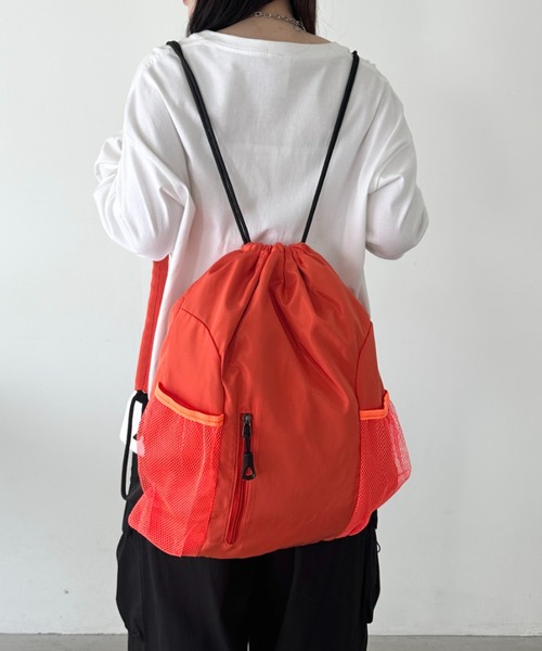 セール】軽量メッシュポケットナップサック（バックパック/リュック