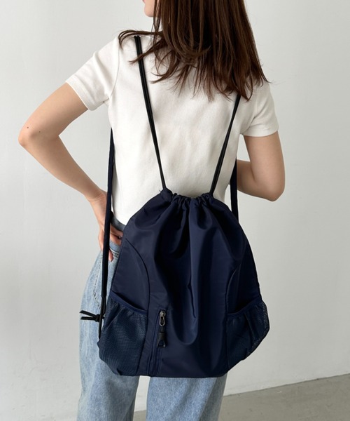 CLEA（クレア）の「軽量メッシュポケットナップサック（バックパック/リュック・レディース・ブラック/グレー/ブルー/グリーン/レッド/ブラック系その他/オレンジ・FREE）」の5枚目の写真