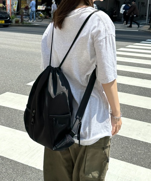 CLEA（クレア）の「軽量メッシュポケットナップサック（バックパック/リュック・レディース・ブラック/グレー/ブルー/グリーン/レッド/ブラック系その他/オレンジ・FREE）」の13枚目の写真