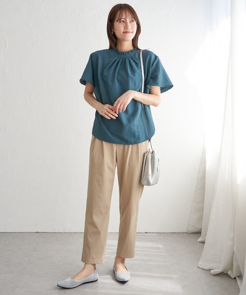 ikka(イッカ)の「【雑誌InRed6月号掲載】GOKU楽パンツ 冷感テーパード【接触冷感】(その他パンツ・レディース・ライム/ネイビー/ベージュ/ブラック/オレンジ/アイボリー・M/S/L)」の15枚目の写真