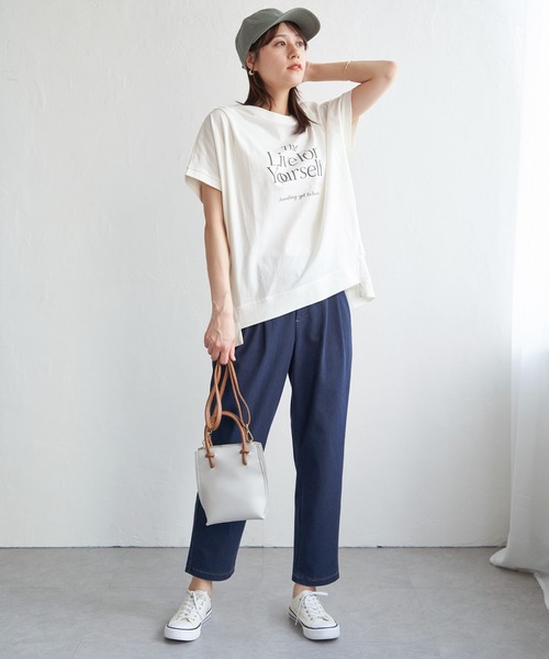 ikka(イッカ)の「【雑誌InRed6月号掲載】GOKU楽パンツ 冷感テーパード【接触冷感】(その他パンツ・レディース・ライム/ネイビー/ベージュ/ブラック/オレンジ/アイボリー・M/S/L)」の7枚目の写真