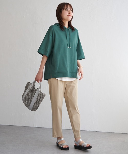 ikka(イッカ)の「【雑誌InRed6月号掲載】GOKU楽パンツ 冷感テーパード【接触冷感】(その他パンツ・レディース・ライム/ネイビー/ベージュ/ブラック/オレンジ/アイボリー・M/S/L)」の11枚目の写真