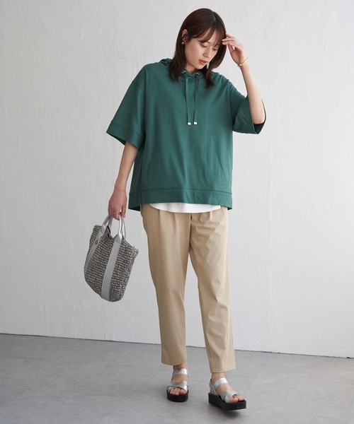 ikka(イッカ)の「【雑誌InRed6月号掲載】GOKU楽パンツ 冷感テーパード【接触冷感】(その他パンツ・レディース・ライム/ネイビー/ベージュ/ブラック/オレンジ/アイボリー・M/S/L)」の12枚目の写真