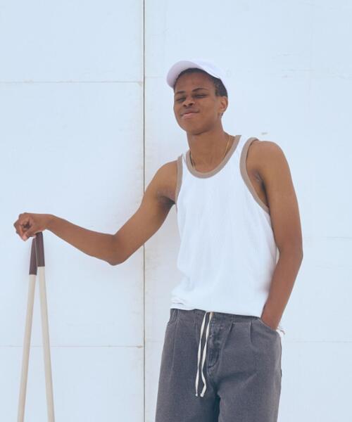 BEAVER(ビーバー)の「B omnivore/ビーオムニボー ランダムテレコ リンガータンク(タンクトップ・メンズ・ブラック/グレー/ホワイト・L/XL)」の15枚目の写真