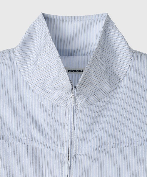 CREDONA（クレドナ）の「SHEER STAND SHIRTS/シアースタンドシャツ（シャツ/ブラウス・レディース・ホワイト/ブルー・FREE）」の22枚目の写真