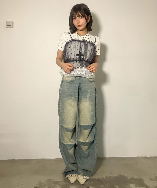 anela Tokyo♡キャミソール♡ セール】A'GEM/9 × .kom 『.KOM/ドットケーオーエム』 シアー