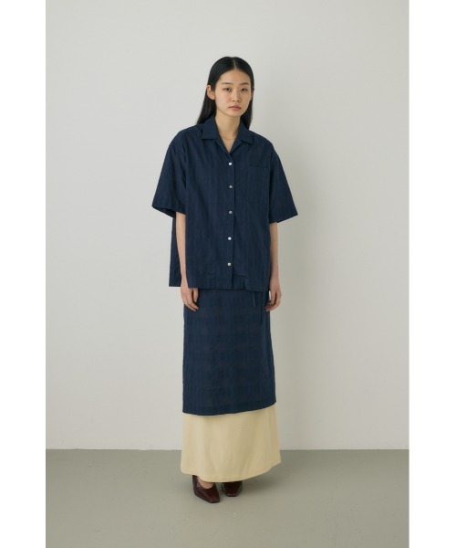 ブラウス シャツ 「M_」シアーチェックシャツ オーガニックコットン使用 レディース M_】シアーチェックシャツ オーガニックコットン使用（シャツ