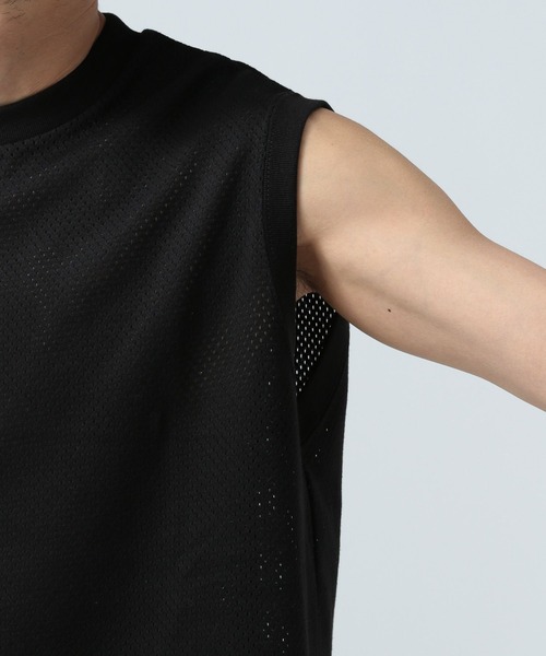 BAYFLOW（ベイフロー）の「【吸水速乾】メッシュタンクトップ（タンクトップ・メンズ・ホワイト/ブラック・MEDIUM/LARGE）」の13枚目の写真