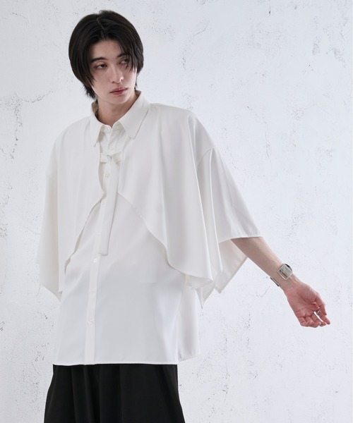 Ellno Loset(エルノロゼット)の「ラッフルヨークベルトツキシャツ(シャツ/ブラウス・メンズ・オフホワイト/ブラック・LARGE/MEDIUM/SMALL)」の15枚目の写真