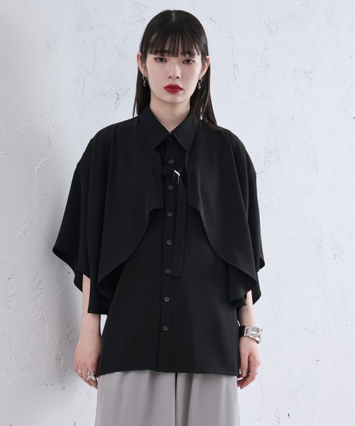 Ellno Loset(エルノロゼット)の「ラッフルヨークベルトツキシャツ(シャツ/ブラウス・メンズ・オフホワイト/ブラック・LARGE/MEDIUM/SMALL)」の21枚目の写真