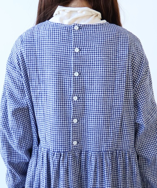 bulle de savon（ビュルデサボン）の「fuwa fuwa gingham ワンピース（ワンピース・レディース・ブルー/レッド・FREE）」の14枚目の写真