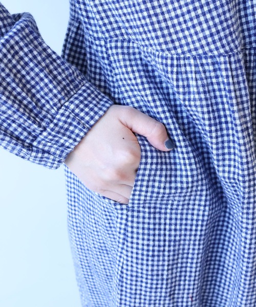 bulle de savon（ビュルデサボン）の「fuwa fuwa gingham ワンピース（ワンピース・レディース・ブルー/レッド・FREE）」の16枚目の写真