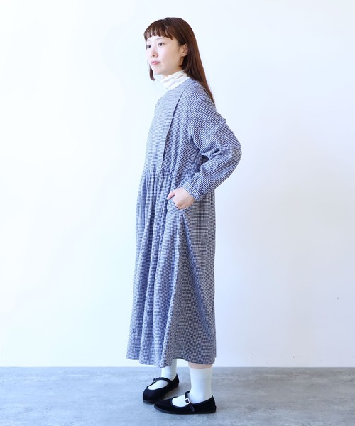 bulle de savon（ビュルデサボン）の「fuwa fuwa gingham ワンピース（ワンピース・レディース・ブルー/レッド・FREE）」の5枚目の写真