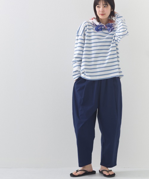 OMNES(オムネス)の「コットンポプリンギャザーイージーパンツ(その他パンツ・レディース・アイボリー/ブラック/イエロー/モカ/カーキ/ネイビー・MEDIUM/LARGE)」の5枚目の写真