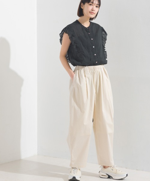 OMNES(オムネス)の「コットンポプリンギャザーイージーパンツ(その他パンツ・レディース・アイボリー/ブラック/イエロー/モカ/カーキ/ネイビー・MEDIUM/LARGE)」の11枚目の写真