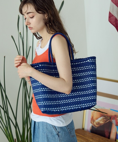 SANRAMI（サンラミ）の「SANRAMI/サンラミ BORDER メルカドバッグ かごバッグ（かごバッグ・レディース・ホワイト/シルバー・FREE）」の10枚目の写真