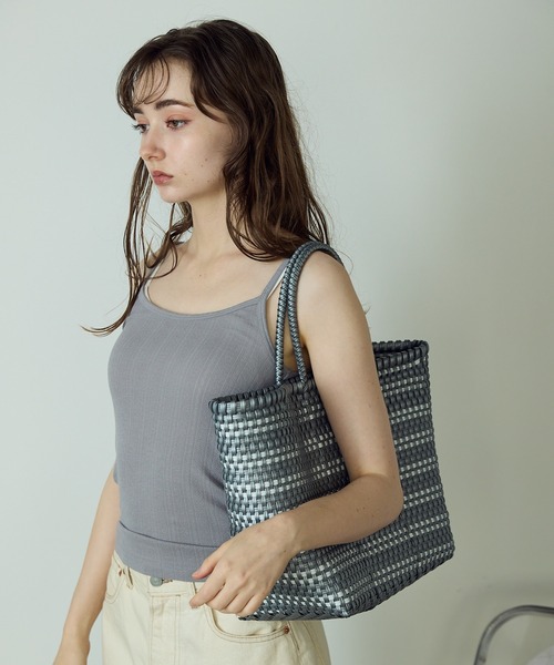 SANRAMI（サンラミ）の「SANRAMI/サンラミ BORDER メルカドバッグ かごバッグ（かごバッグ・レディース・ホワイト/シルバー・FREE）」の16枚目の写真