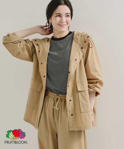 FRUIT OF THE LOOM(フルーツオブザルーム)の「【FRUIT OF THE LOOM】別注/パッカブルパーカー(ブルゾン・レディース・ベージュ/ネイビー・FREE)」の2枚目の写真