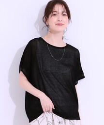 【S-LL/2点セット】涼やかに楽に決まる タンクトップ+編み柄ニット