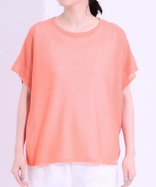 SHOO・LA・RUE（シューラルー）の「【S-LL/2点セット】涼やかに楽に決まる タンクトップ＋編み柄ニット（その他トップス・レディース・ブラック/ライトオレンジ系/ナチュラル・01/02/03/04）」の17枚目の写真