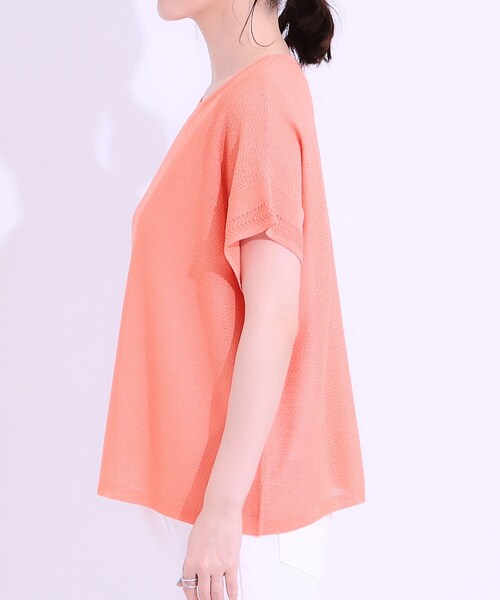 SHOO・LA・RUE（シューラルー）の「【S-LL/2点セット】涼やかに楽に決まる タンクトップ＋編み柄ニット（その他トップス・レディース・ブラック/ライトオレンジ系/ナチュラル・01/02/03/04）」の18枚目の写真